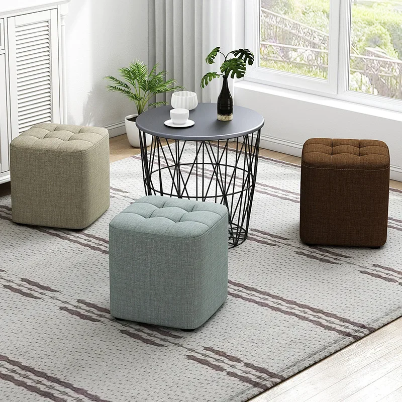 Home Fabric Stool Doorway Shoe Changing Stool Leg Sofa Stool Footstool Living Room Small Bench Table