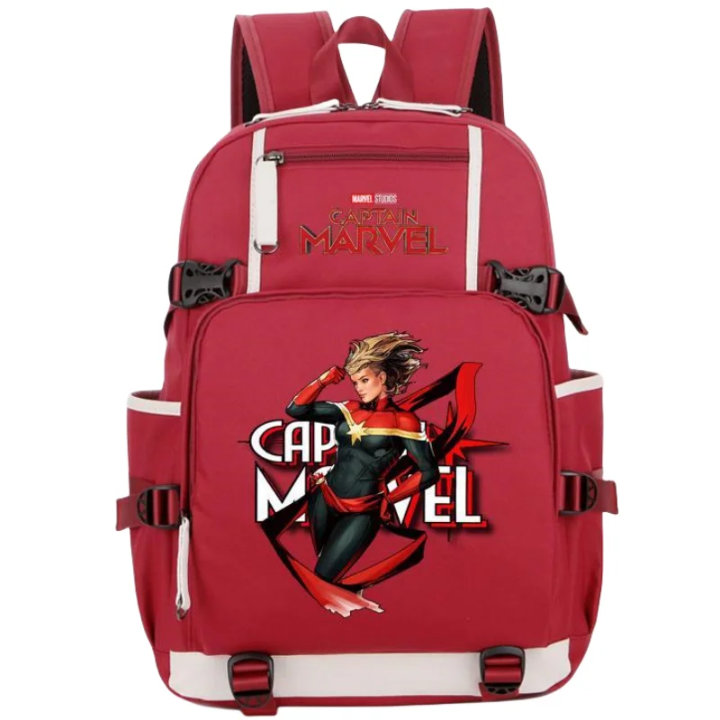 

Captain Marvel Cartoon Cute Anime Men and Women School Bag Student Large Capacity Lightweight Leisure Travel Fashion Backpack