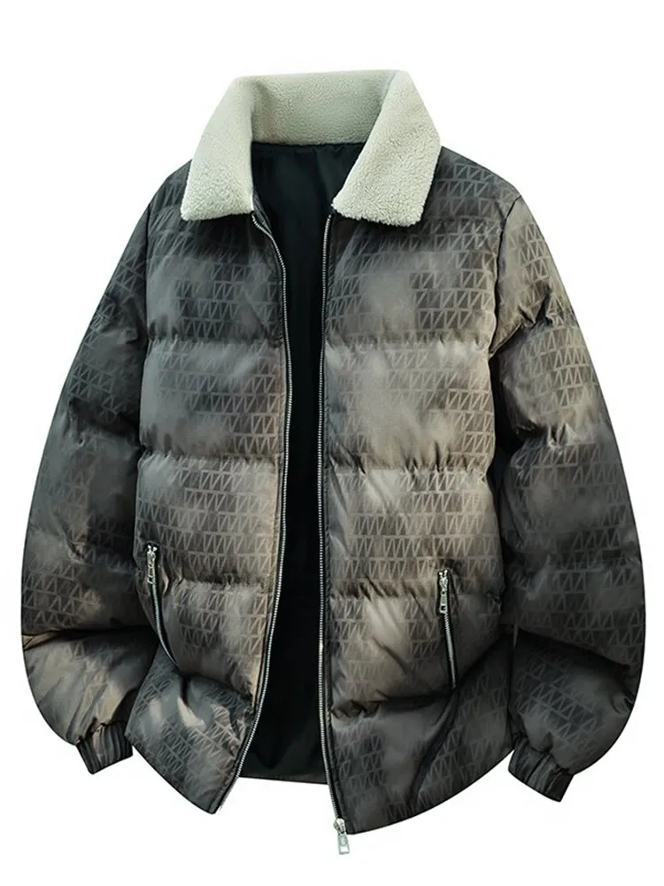 الخريف والشتاء الاتجاه الجديد الأمريكية خمر سميكة الدافئة القطن وسادة مبطنة الرجال الرياضة فضفاضة كبيرة الحجم معطف عالية الجودة