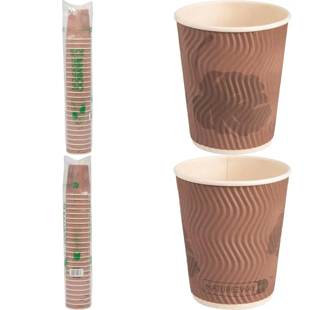 

Eco-Friendly Bamboo Hot Cups - 8oz Leak-Proof, Heavy Duty Plant-Based Drinkware for Sustainable Serving Options
