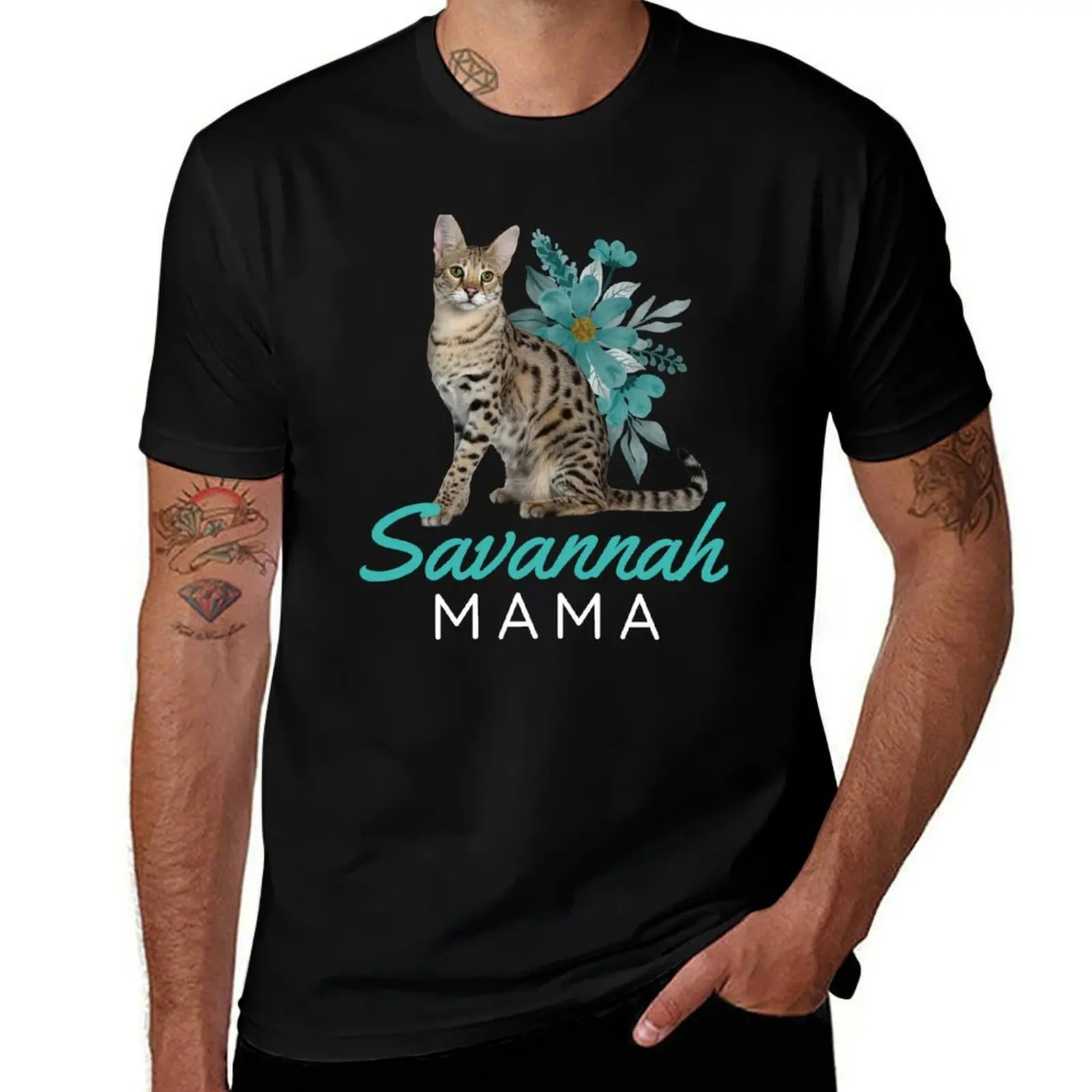 

Savannah Mama Savannah Cat Kitten T-Shirt t shirts cotton 100% t shirt man casual