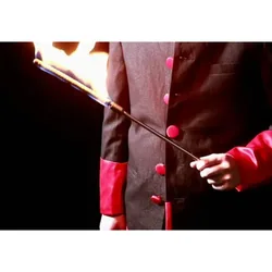 Electronic Fire to Cane Magic Tricks Can Used For Torch to Cane Magia Magician Wand Stage Street Illusions Gimmick Props Comedy