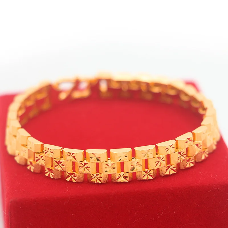 

Gold Shop Same Style 9999 24K Real Gold Men's Gold Bracelet New Boss Chain Gift Mighty Party Exquisite Luxury Jewelry