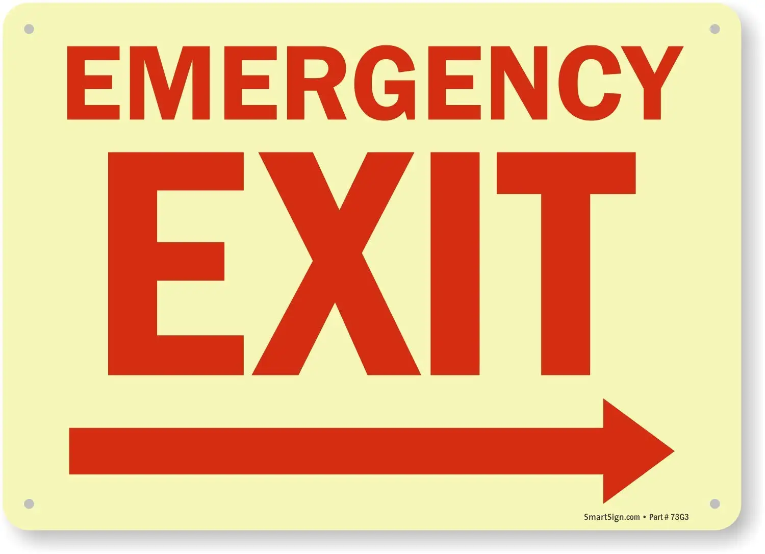 Emergency Exit Sign with Right Arrow 8\