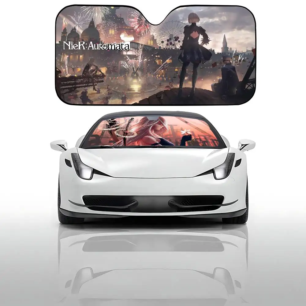 Nier Automata Car Sunshade Car Sunshade يغطي غطاء الزجاج الأمامي العالمي القابل للطي #5