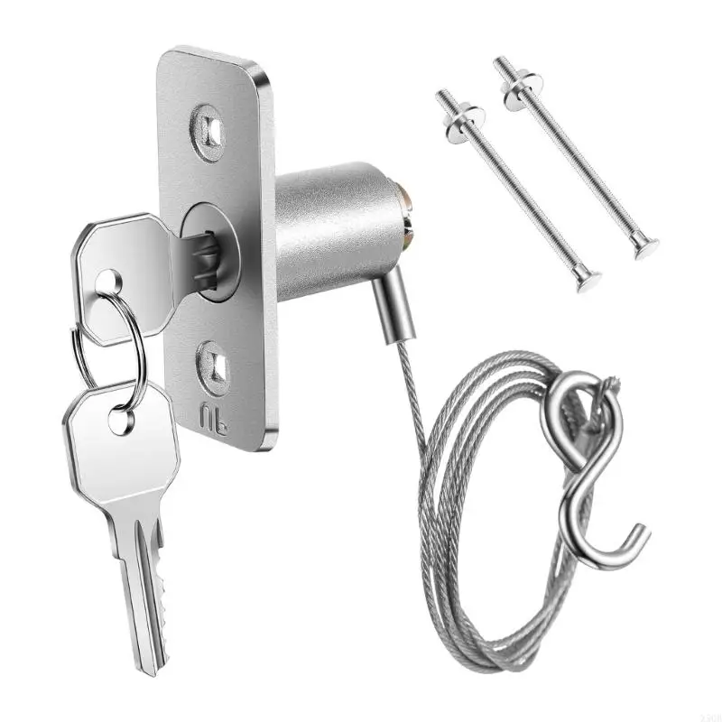 2025 New Universal Garages Door Door Emergency Lock Stainlist Steel مع مفتاح وكابل للتشغيل اليدوي