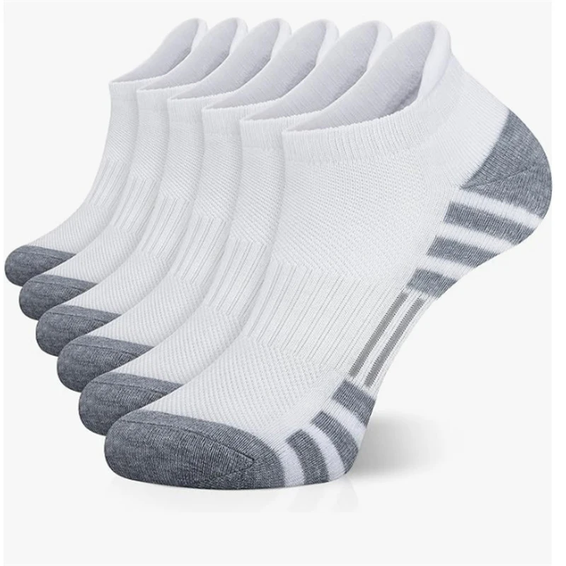 Calcetines atléticos de compresión para hombre, medias deportivas de malla transpirable que absorben la humedad, transpirables, informales, para correr, 6 pares