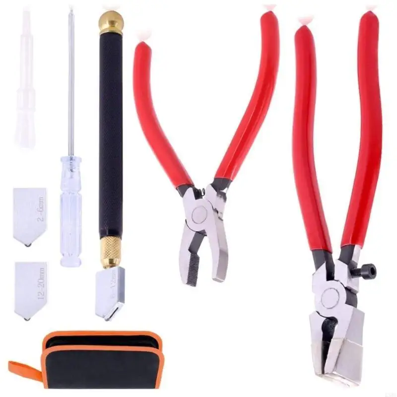 E5BE Glass Cutter Tools Set Glass Cutting Tool Glass Cutter Kaca Berlari