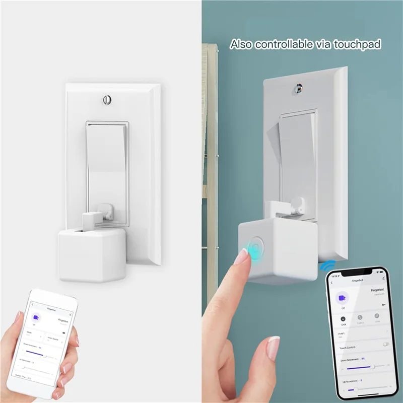 A01F-2X Fingerbot Button Pushers & Tuya Bluetooth Hub & Accessory Kit, Upgrade With Touch Control, Work With Smart Life App