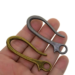 Bronze and Gunmetal Solid alloy metal large 2.5inch Japanese fish U hook fishhook Keychain key Ring EDC DIY making supplies