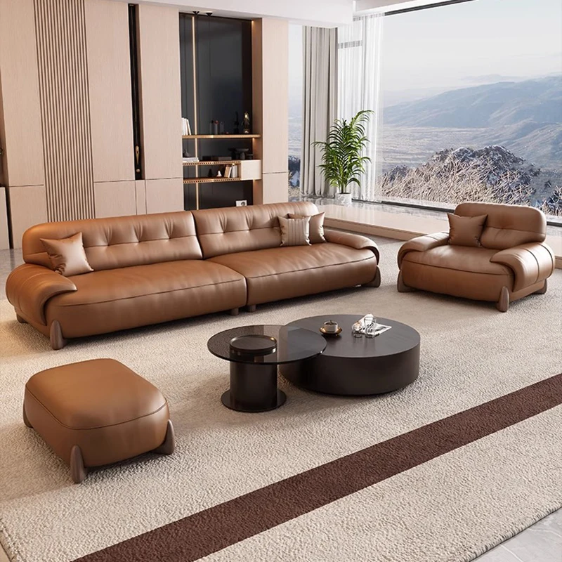 

Cozy Simple Modern Sofa Soft Lazy Nordic Brown Puffs Living Room Sofas Recliner Floor Lounge Woonkamer Banken Home Furniture