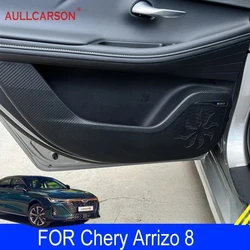 For Chery Arrizo 8 2023 2024  Leather Door Anti Kick Pad Protection Stickers Carbon Fiber Inner Edge Film Car Accessories 4psc