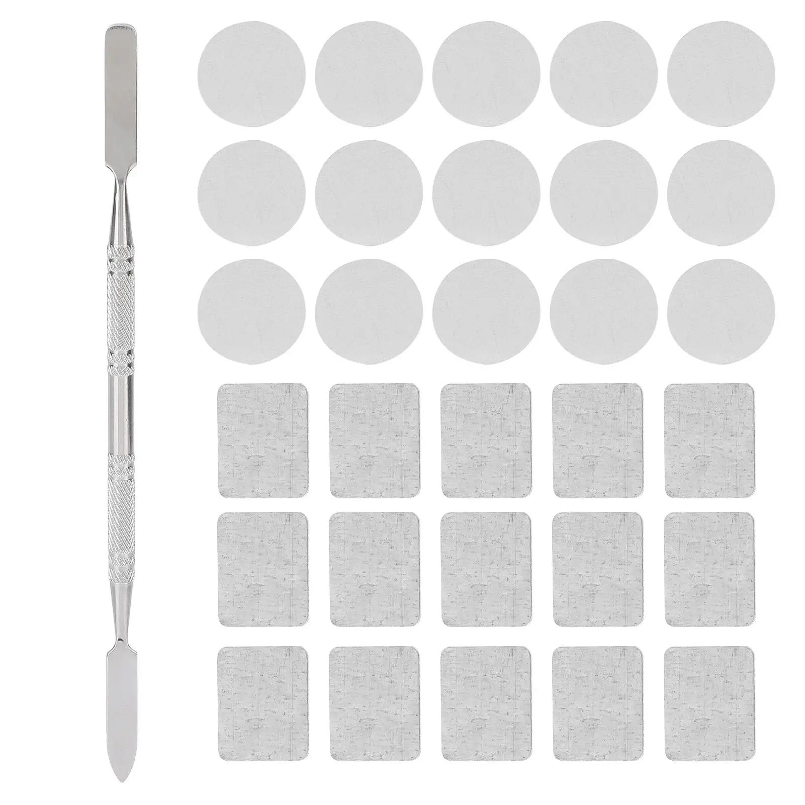 30Pcs for magnetic Metal Stickers for eyeshadow Palette Round Iron Sheet with Spatula - Makeup Cosmetics Empty Palette