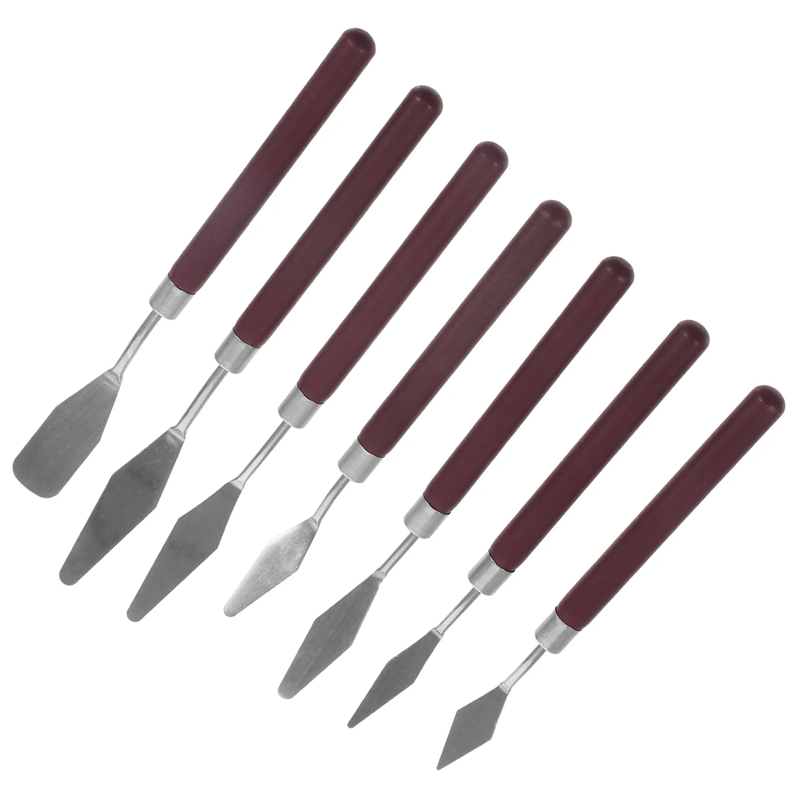 7 Pcs Oil Paint Scraper Painting Shovels Color Mixing Spatulas Tray Scrapers Stainless Steel