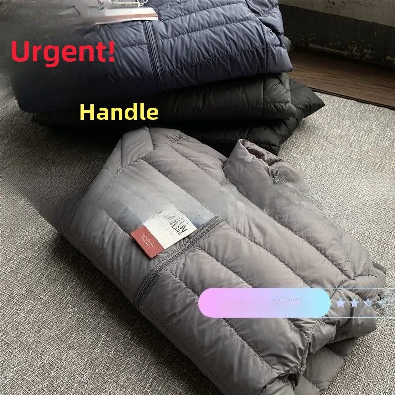 

Ultra-Light down Cotton Jaet Spring Sle Men's Faion Slim Fit Quilted Vest Stand Size for Young Urban Dwellers