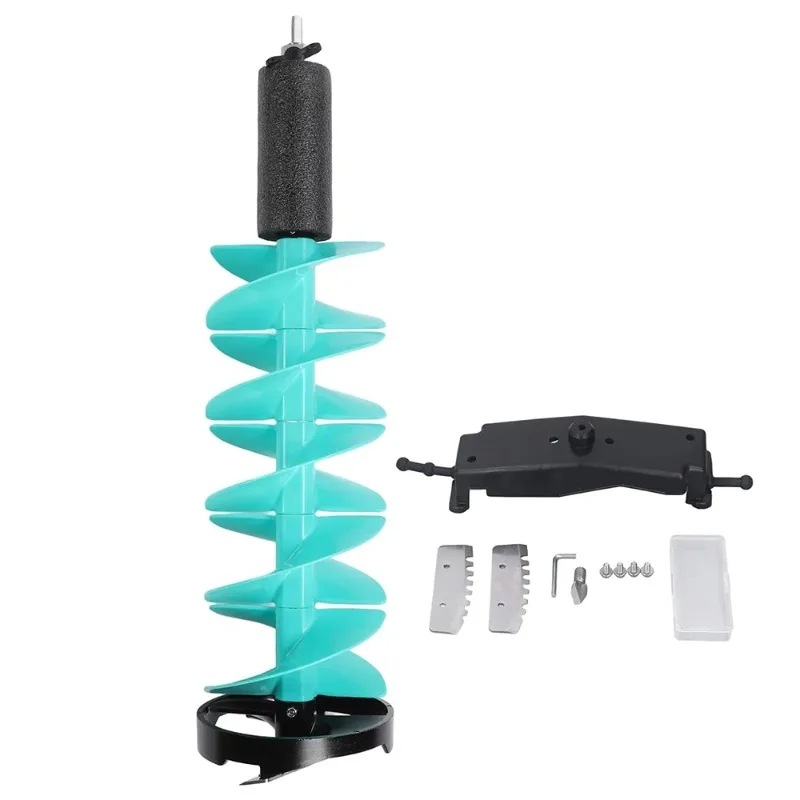 

6in Electric Ice Auger Kit Incisive Blades Impact Resistant Ice Drill Auger with Positioner for Fishing Emergency