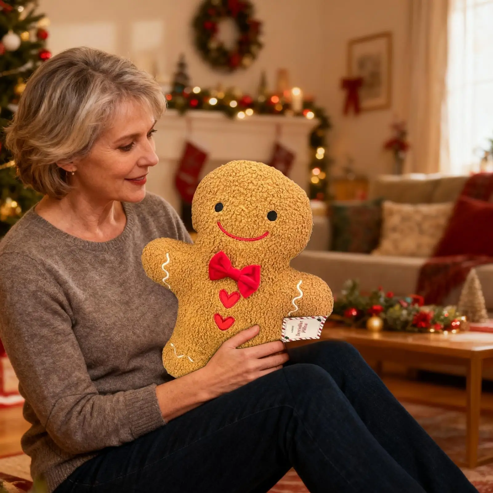 

Gingerbread Man Plush Soft Throw Pillow Doll Decor Christmas Gingerbread Man Plush Toys For Adult Boys Girls Bedroom Living Room