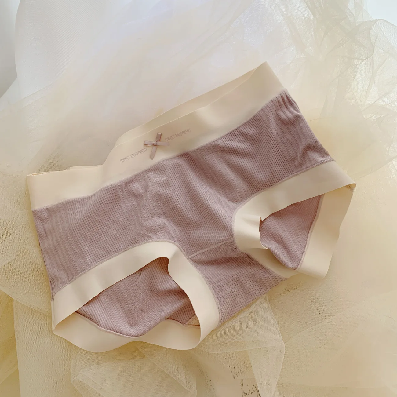 8pcs Autumn and winter new women's panties seamless modal thread nude silky high elastic girl underwear mid-waist girls ladies