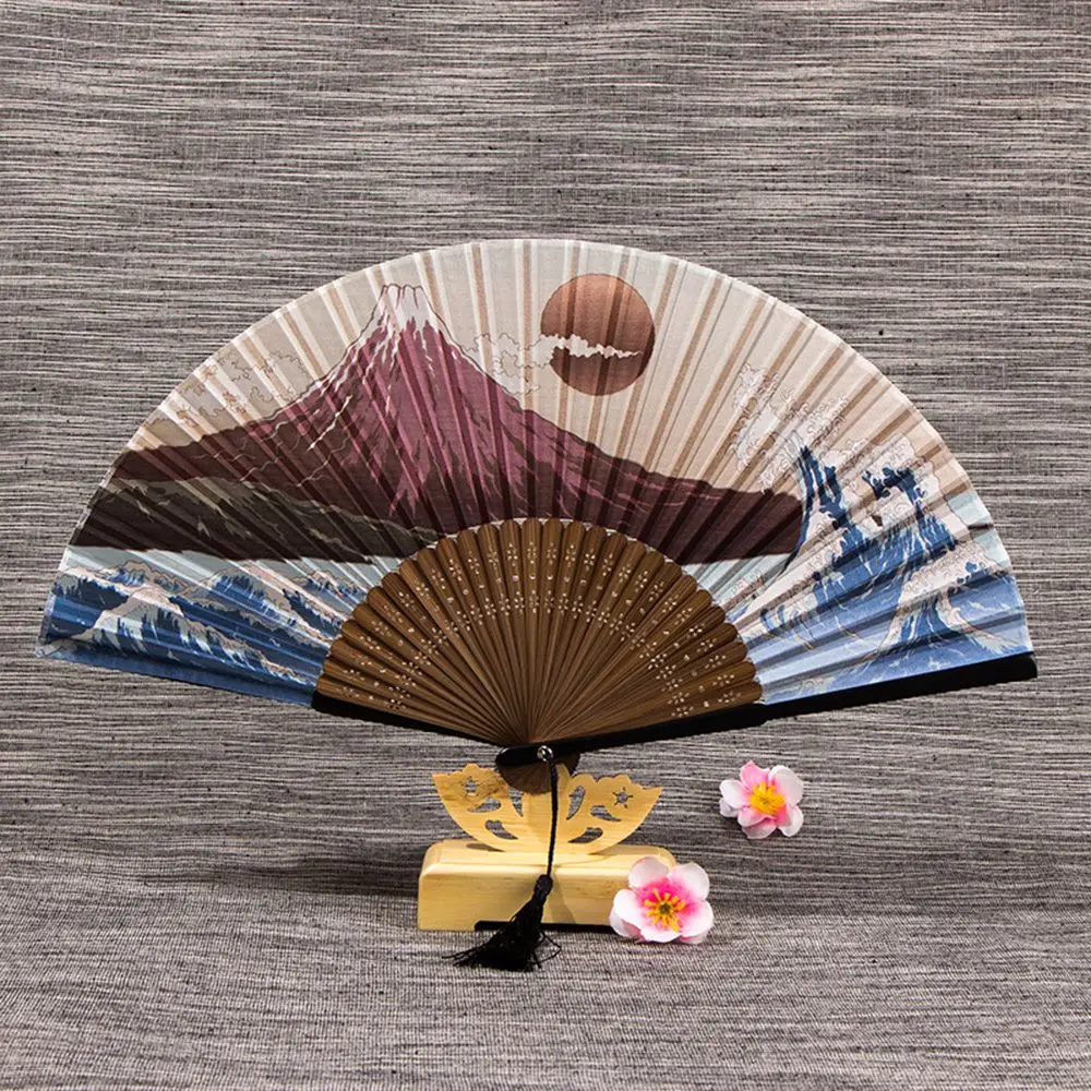 

High Quality Bamboo Wedding Party Dance Fan Craft Ornaments Art Fan Crafts Folding Fan Home Decoration Handle Hand Fan