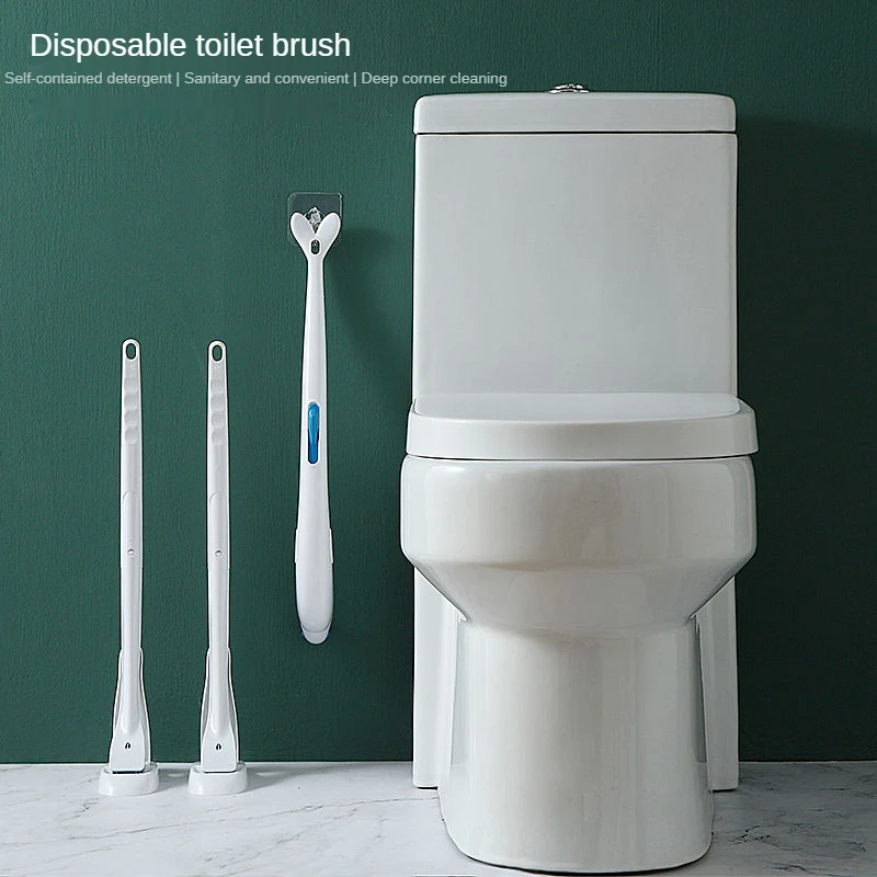 Household Non-Dead-End Toilet Brush Dissolvable Disposable Self-Contained Cleaner Replacement Brush Head Bathroom Washing Tools