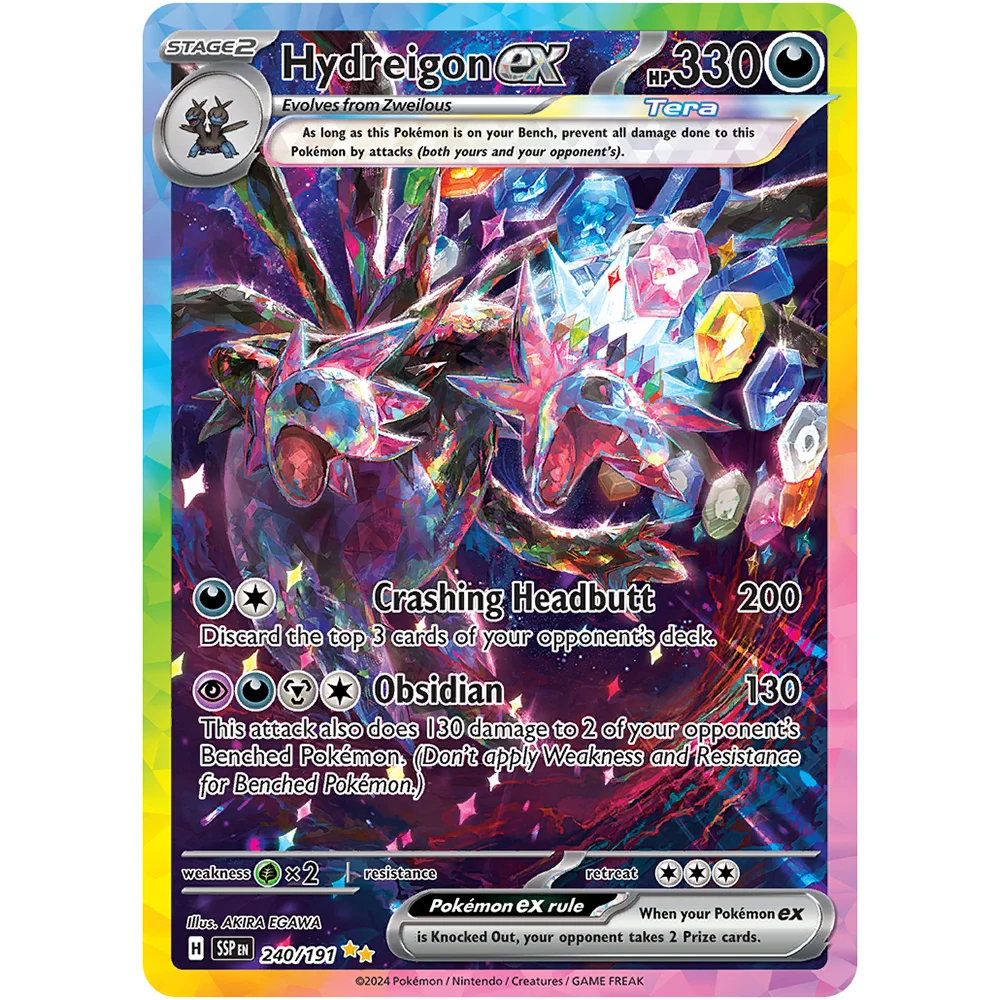PKM Surging Sparks (SSP) PTCG holographic Rare Proxy Game Cards Pikachu/Milotic/Latias ex Latios Hydreigon/Alolan Exeggutor ex