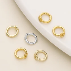 14/18K Gold Plated Brass End Bead Tip Double Hole Connector Rings for Jewelry Making Supplies DIY Bracelet Necklace Accessory