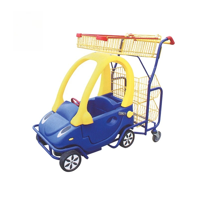 

Supermarket colored metal, shopping mall trolley, can carry children