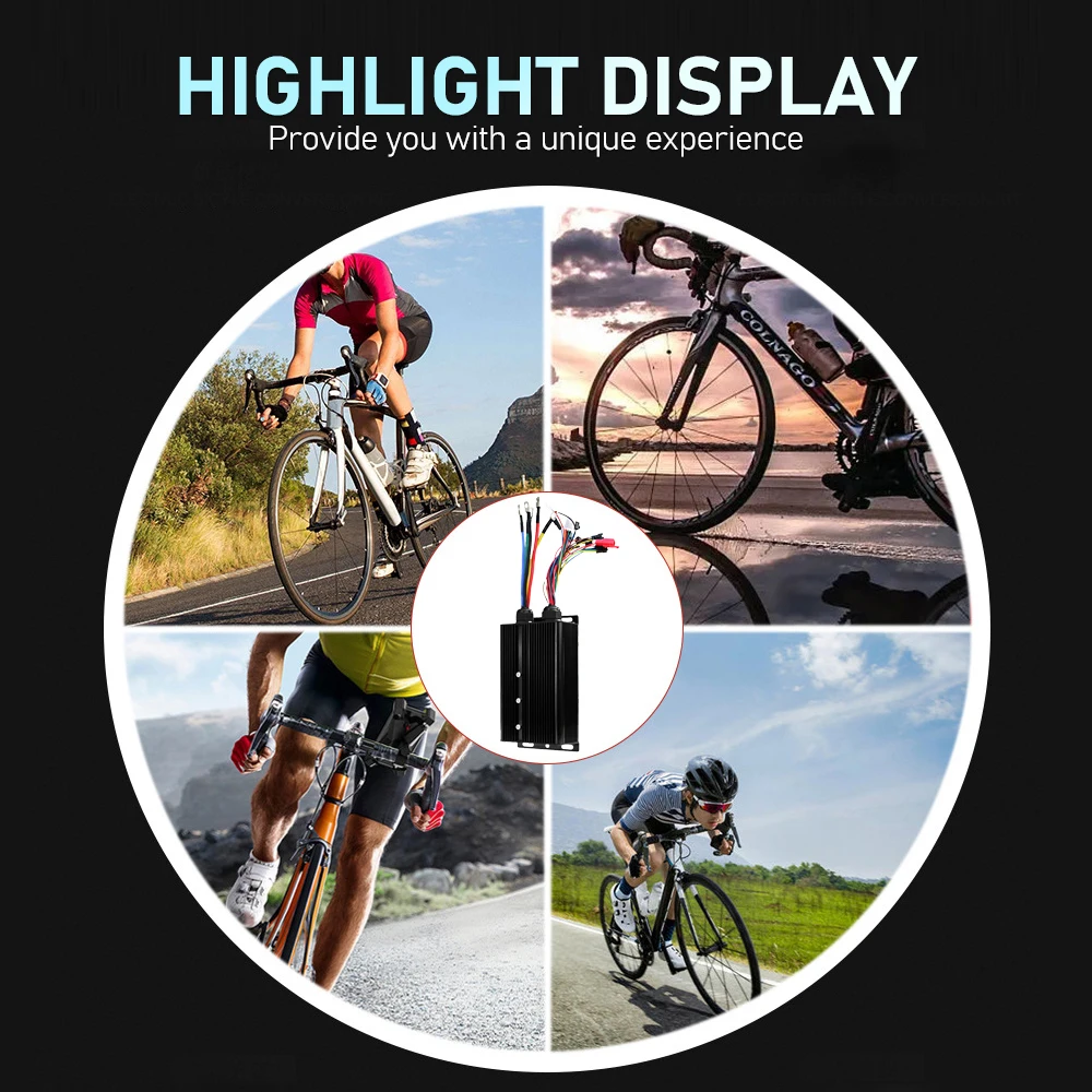 72V 80A Square Wave Controller Electric Vehicle Controller Compatible with 5000W Motor for Mountain Bike Scooter Modification