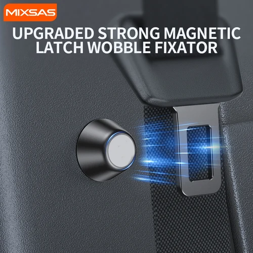 MIXSAS cinturón de seguridad magnético soporte para cinturón de seguridad de coche Clip de fijación hebilla limidora de aleación negra accesorios de Interior de coche para BMW/VW/Nissan