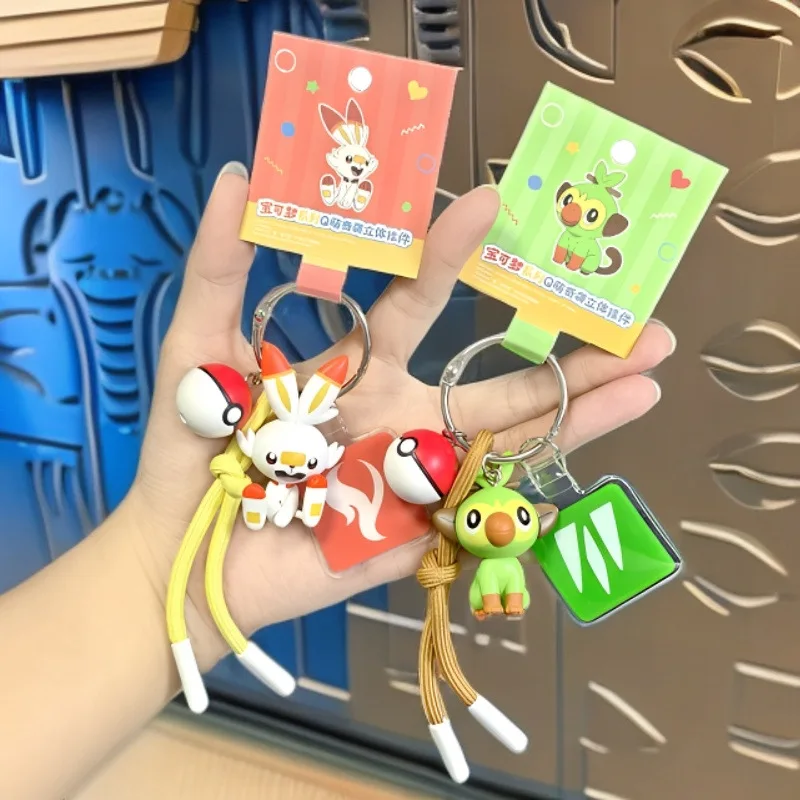 1-6PSC Pokémon Q-Charm Surprise 3D Keyring Lillie's Backpack Design Boys' Car Accessory