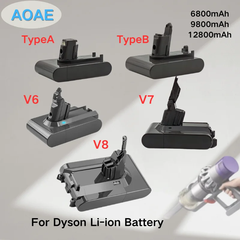 

Vacuum Cleaner Rechargeable Battery for Dyson V6 V7 V8 Series SV07 SV09 SV10 DC58 DC31 DC34 Absolute Fluffy Animal Pro Bateria