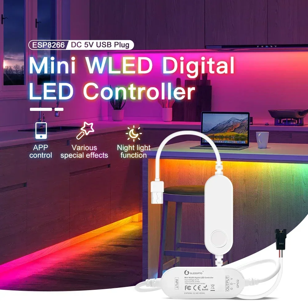 WLED ESP8266/ESP32 وحدة تحكم LED صغيرة تيار مستمر 5 فولت USB RGB IC أضواء ديناميكية رقمية لشريط WS2811/2812/2812b/2815 SK6812 DC12-24V #2