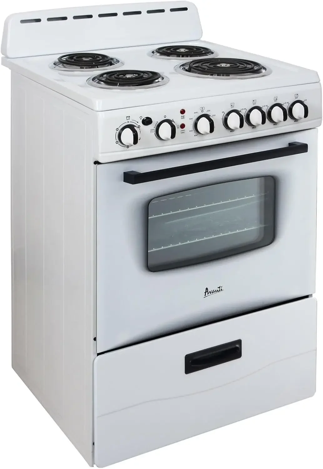 Avanti ERU240P1B ERU240 24" elektrische oven met glazen deur met frame, in zwart