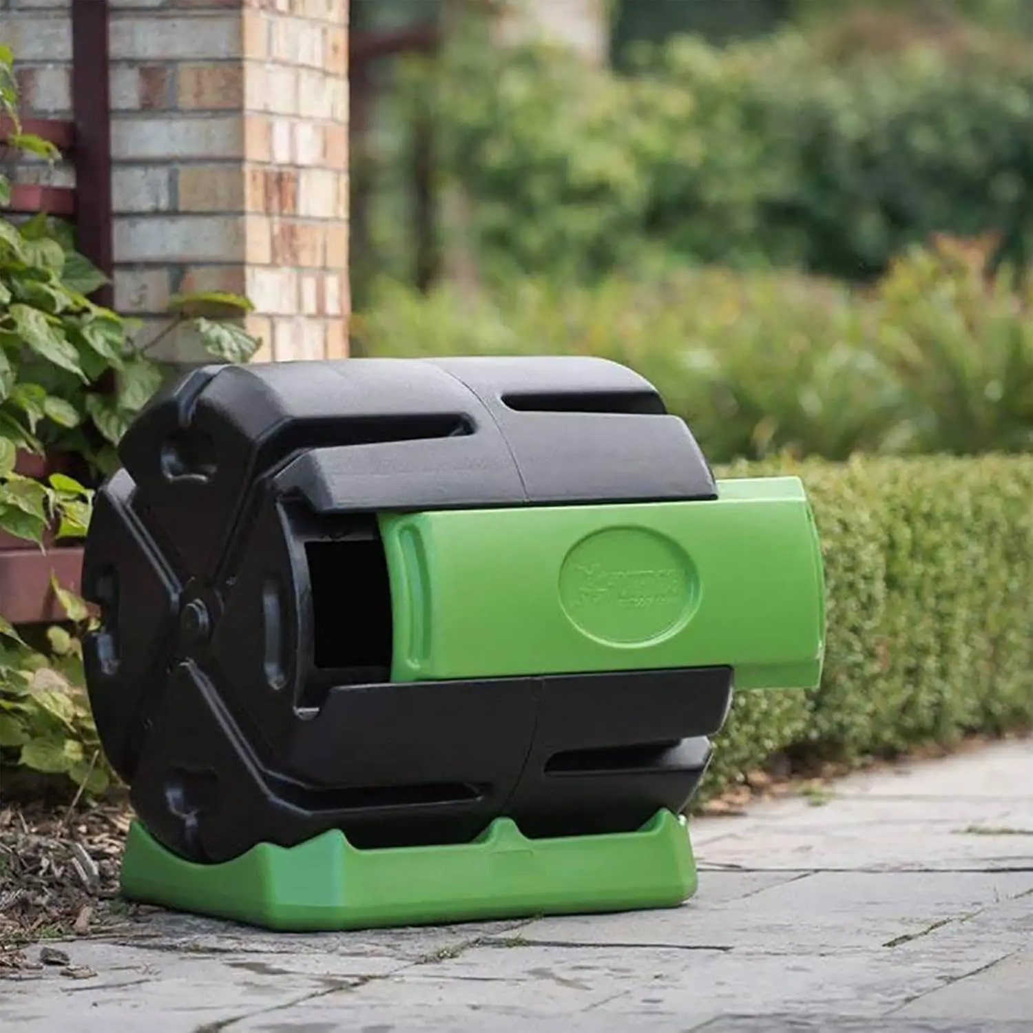 HOTFROG Rolling Single Chamber Batch Tumbling Composter - Outdoor Rotating Garden Compost Bin (HF-RC4000WB) Black &, Customized
