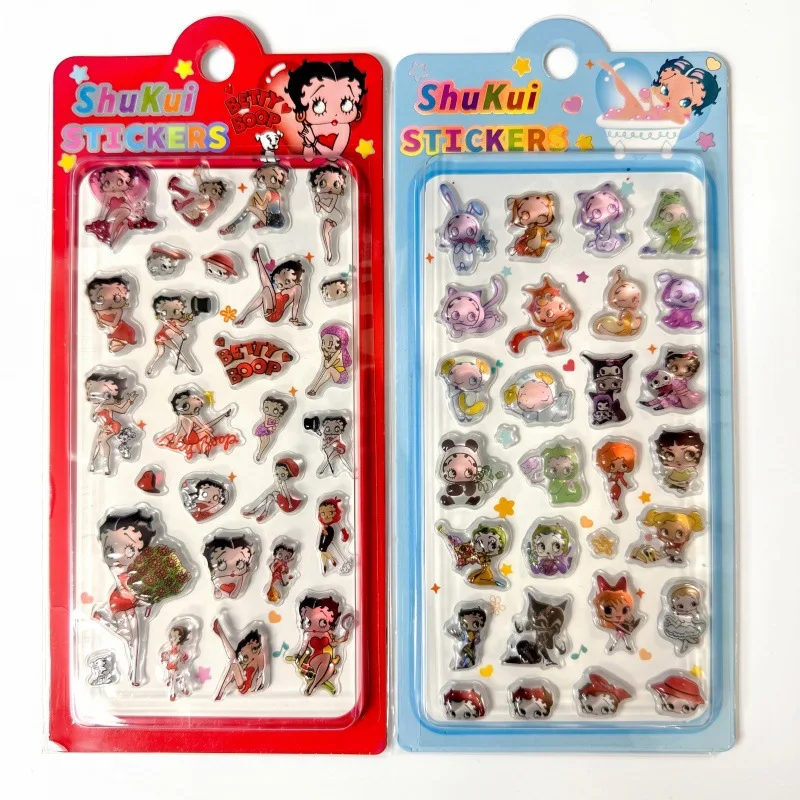 

Transparent Epoxy 3D Retro Stickers Vintage Pinup Character Puffy Decals for Scrapbook Album Phone Case Kids Craft Decor