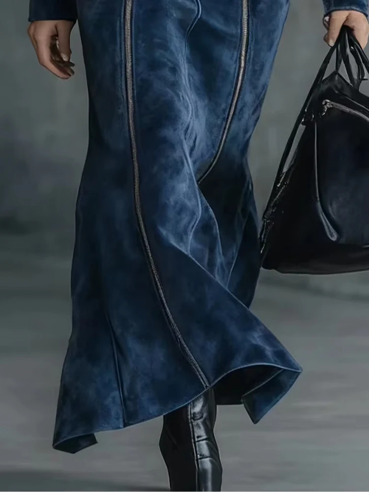 

Autumn Long Sleeve Bodycon Maxi Dress Woman Vintage Solid Zipper Slim Fit Long Evening Dress Elegant O Neck Hip Robe Dress