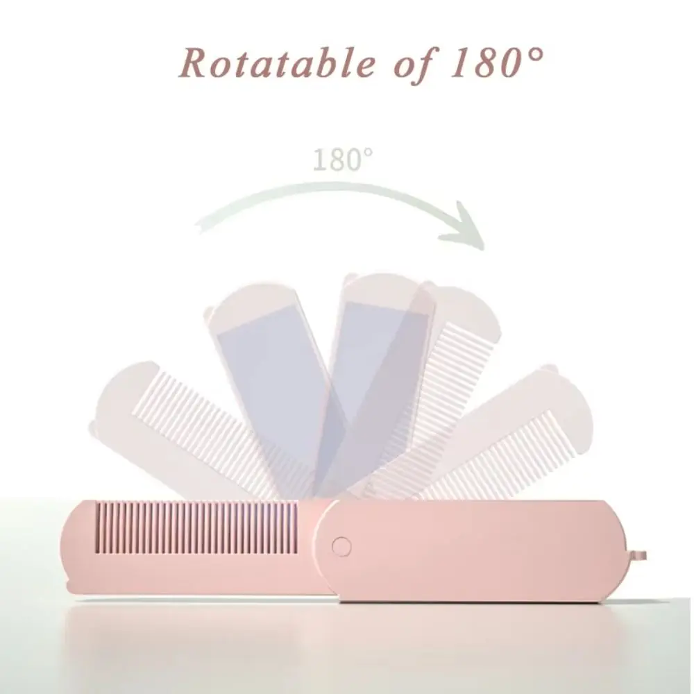New with Mirror Foldable Comb Anti-Static Mini Massage Comb 2 in 1 Hair Combs for Travel
