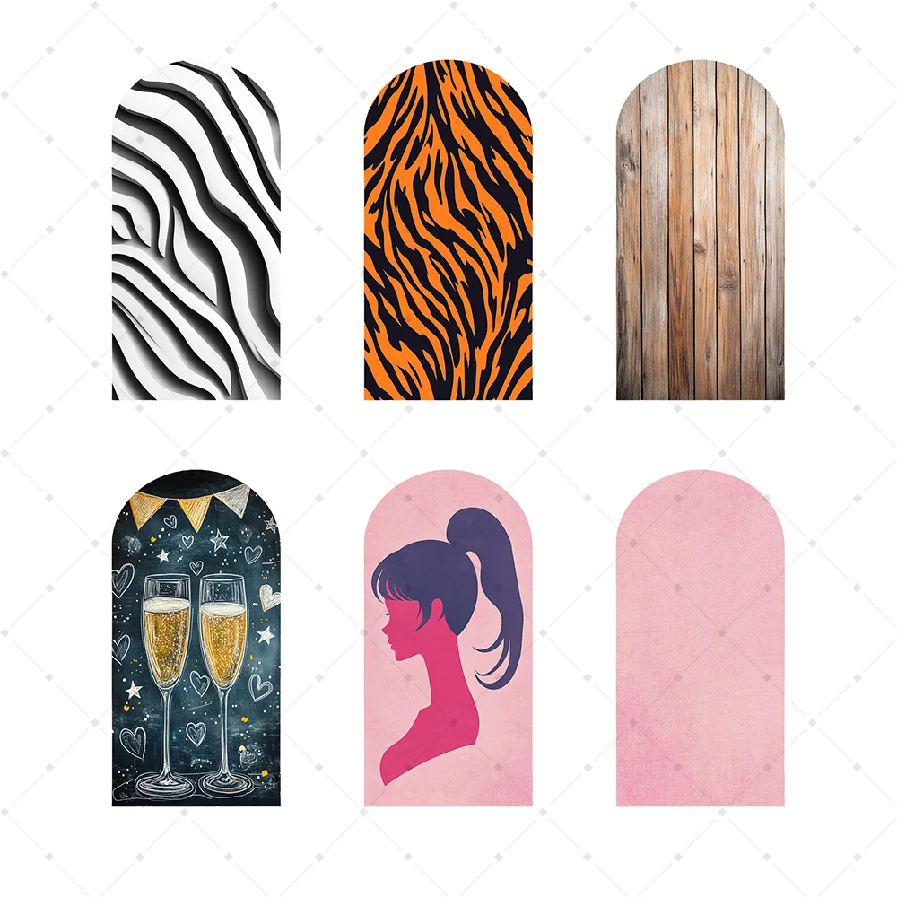 

Happy New Year Theme Party Arch Background Banner Photo Goblet Golden Balloon Gift Backdrop Arched Stripe Decoration