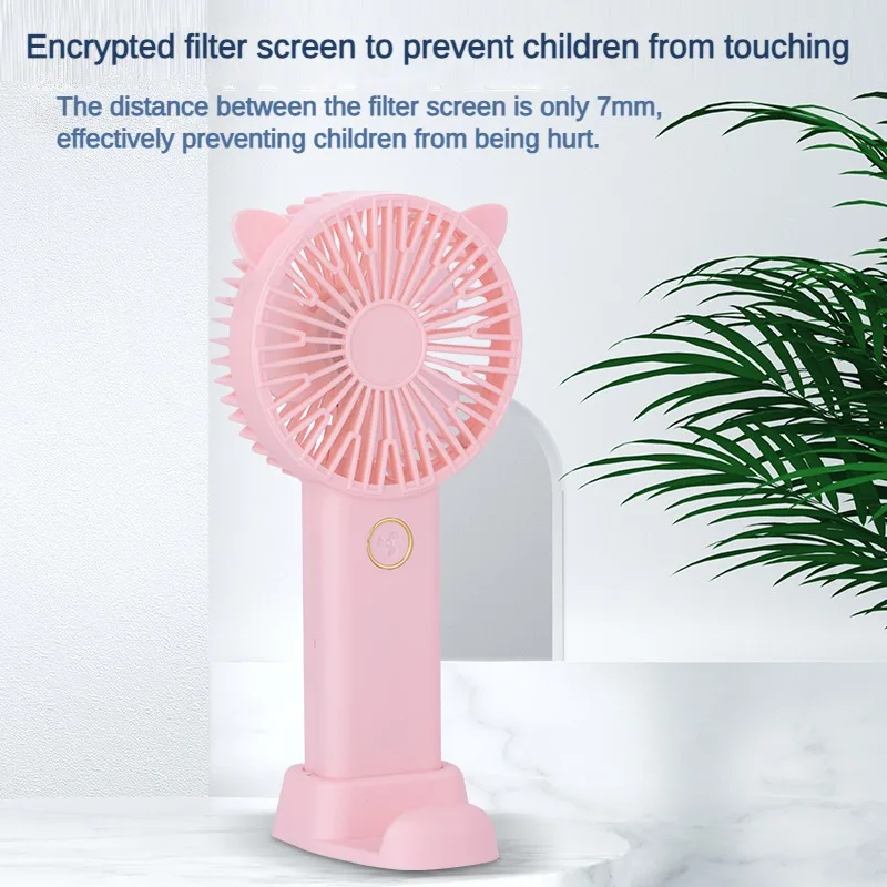 Mini Fan Usb Oplaadbare Draagbare Handventilator 6V Zomer Student 3 Podium Desk Fan Met Basis Ventiador Venty Kinderwagen Pocket Fans