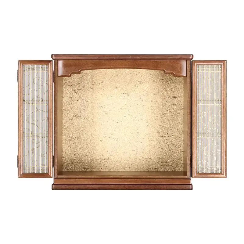 Wall-mounted Buddhist shrine with door, modern simple God of Wealth for shrine, Guanyin shrine for cabinet