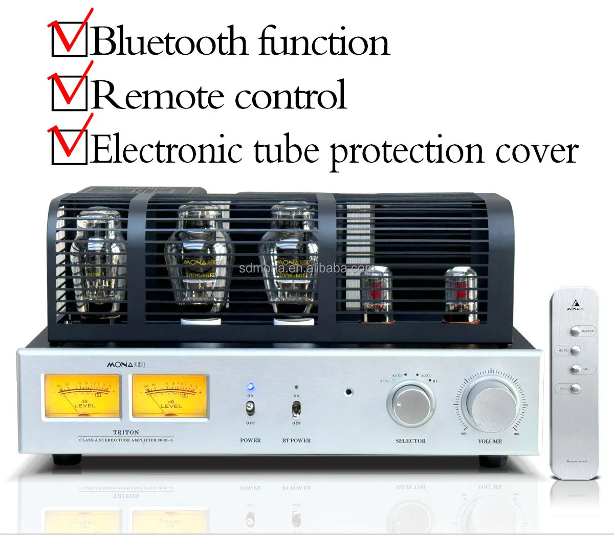 Mona New Listing 300B Power Amplifier Single-Ended Pure Class a 5 Tube Stereo Hi-Fi Audio Home Amplifier with Subwoofer