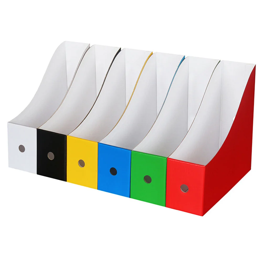 6 Pcs Desktop File Bookshelf Color Document Holder Magazine Stand Rack Office Organization Storage Paper Student Use