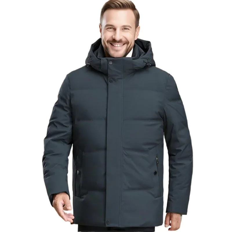 New Men Winter Hooded Down Coats Puffer Jackets Casual Duck Down Coats Quality Male Outdoor Windproof Winter Warm Parkas Size 5X