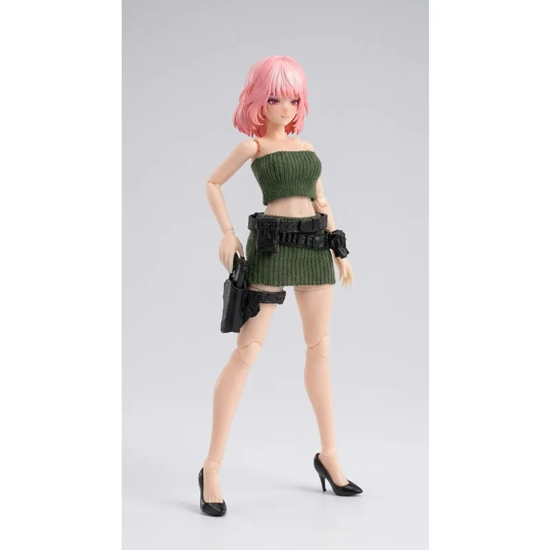 

1/12 Scale Trendy Female Soldiers Belt Skirt Collar Gun Model Accessories for 6 Inch Action Figures Body Dolls Scene Decoration