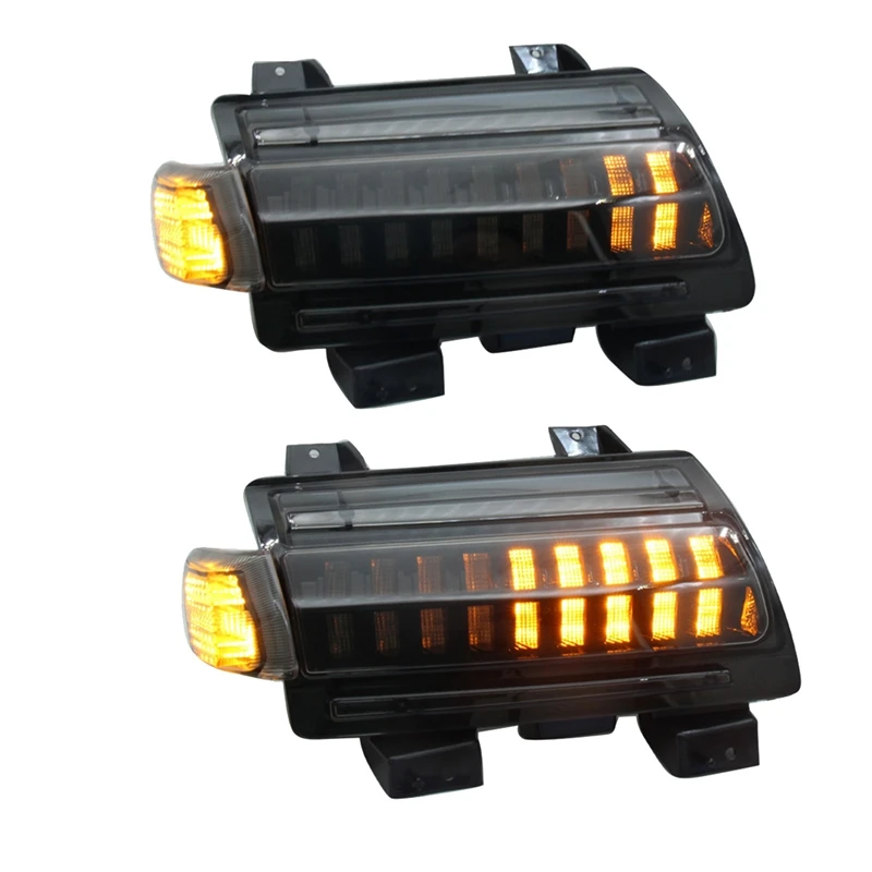 1 Set LED Dual Color Daytime Running Light Turning Light Driving Lights For Jeep Wrangler 2018-2022