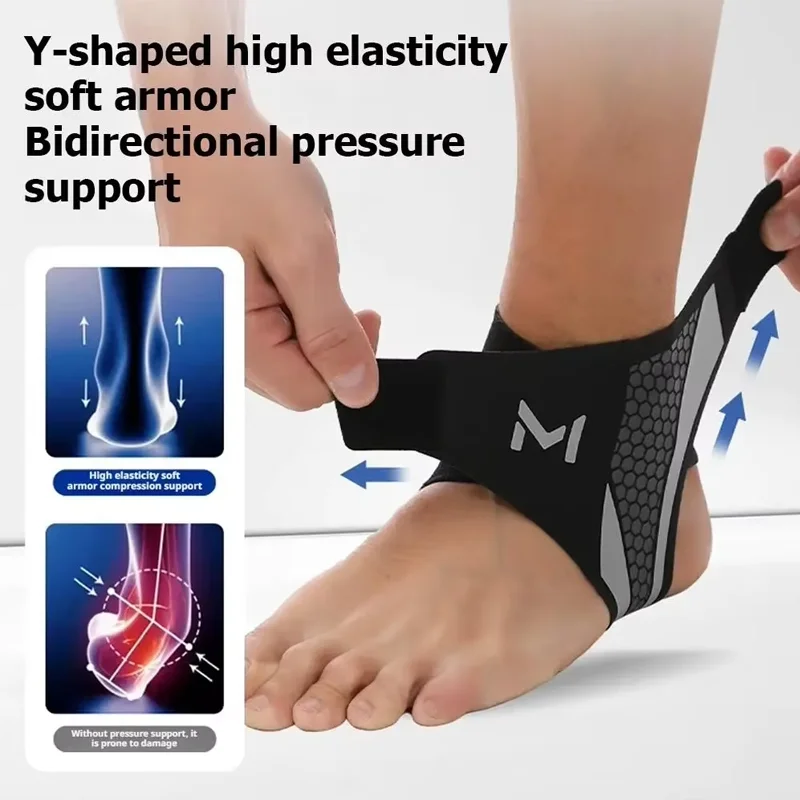 1/2Pcs Professional Y-Type Ankle Brace - High Elastic Bidirectional Compression Anti-Sprain Guard for Basketball Sports