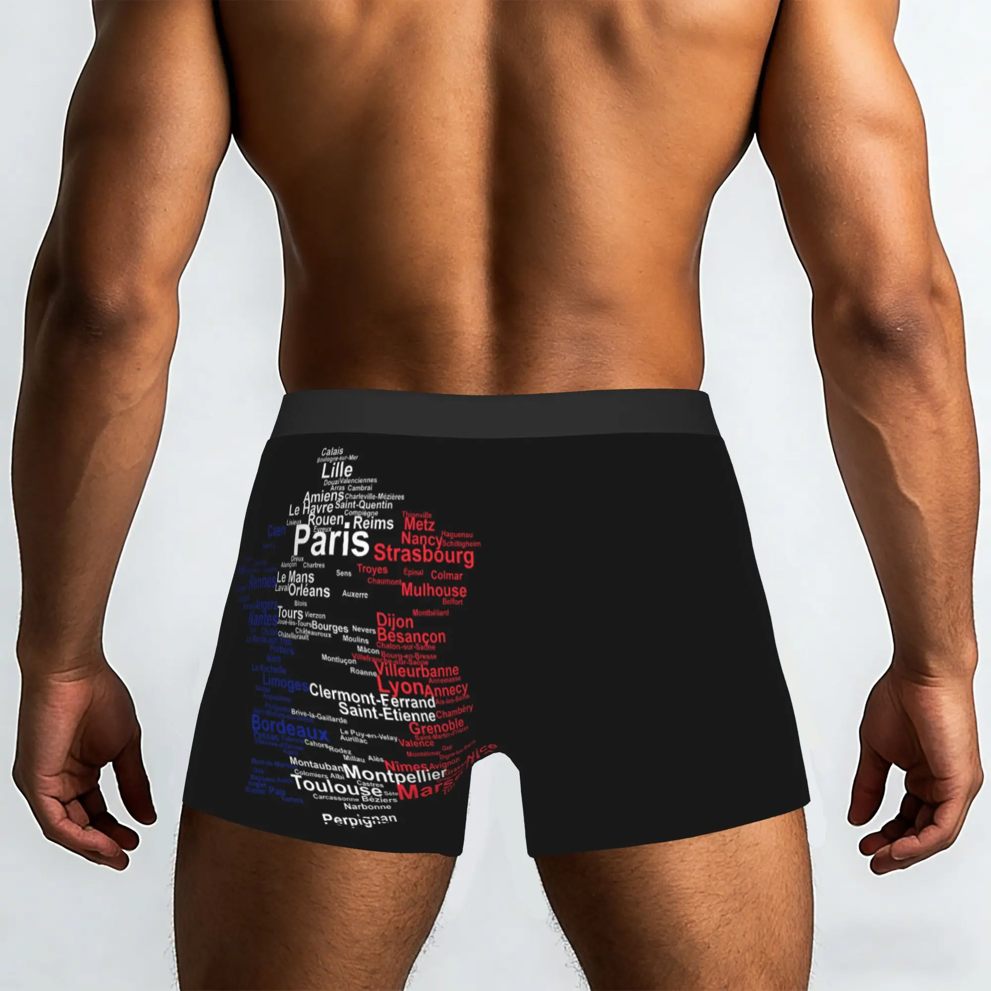 France Silhouette  French Towns  France Underpants Homme Panties Man Underwear Print Shorts Boxer Briefs
