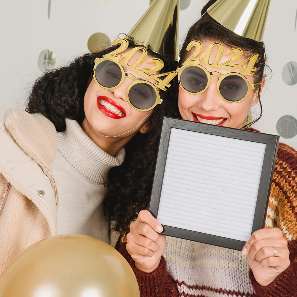 

2Pcs New Year 2024 Number Glasses Party Photo Booth Props Fun Eyeglasses Accessories 2024 New Year Eyeglasses Funny Sunglasses