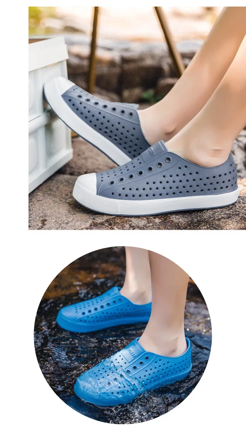 Sommer Unisex EVA Hohlschuhe Weiche Sohlen Rutschfeste Strandschuhe Herren Damen Atmungsaktive Wasserdichte Sandalen Erwachsene Casual Alltagsschuhe – Detail 12