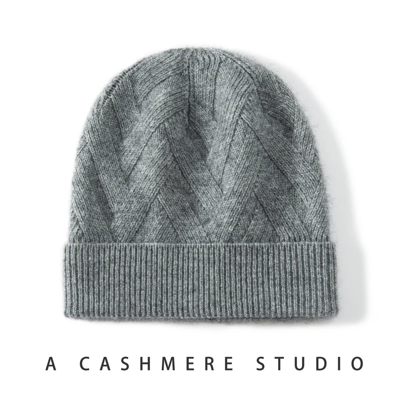 Cashmere Cap Unisex Knitted Beanie High Quality Warm Padded Leisure Hats For Men and Women Winter Outdoor Cashmere Hats